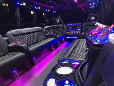 Hampton 15 Passenger Party Bus Interior