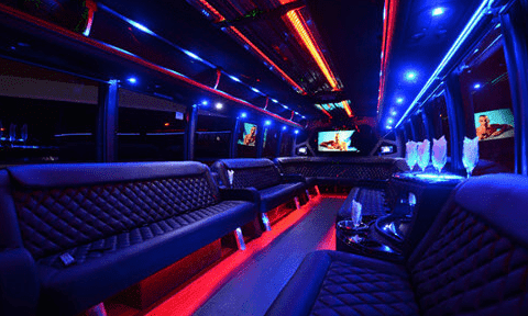 Suffolk 30 Passenger Party Bus Black Interior