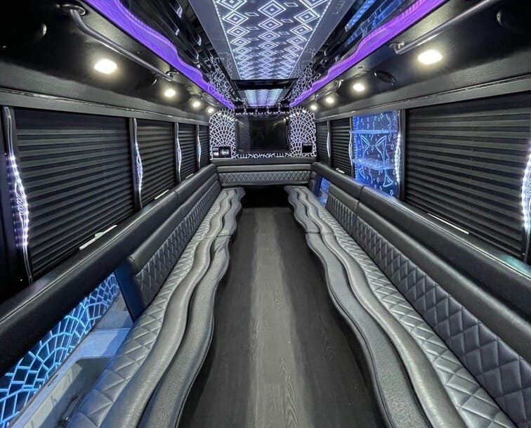 Reston 30 Passenger Party Bus White Interior