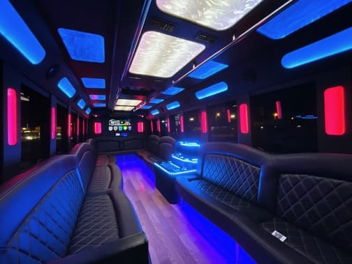 Virginia Beach 35 Passenger Party Bus Interior