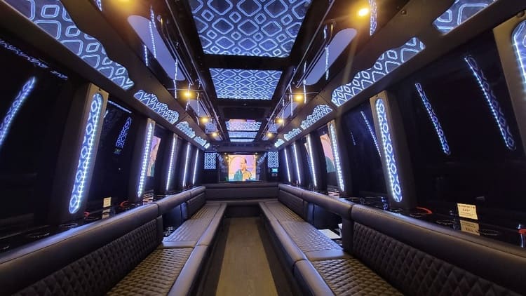 Hampton 40 Passenger Limo Bus Interior